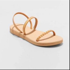 Women's Tommie Triple Strap Sandals Tan - Universal Thread 8